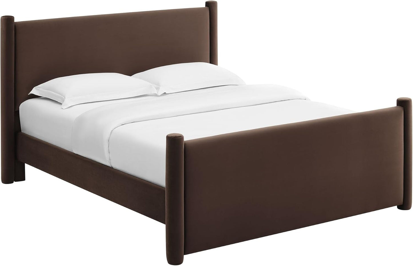 Queen Platform Bed Frame With Upholstered Headboard
