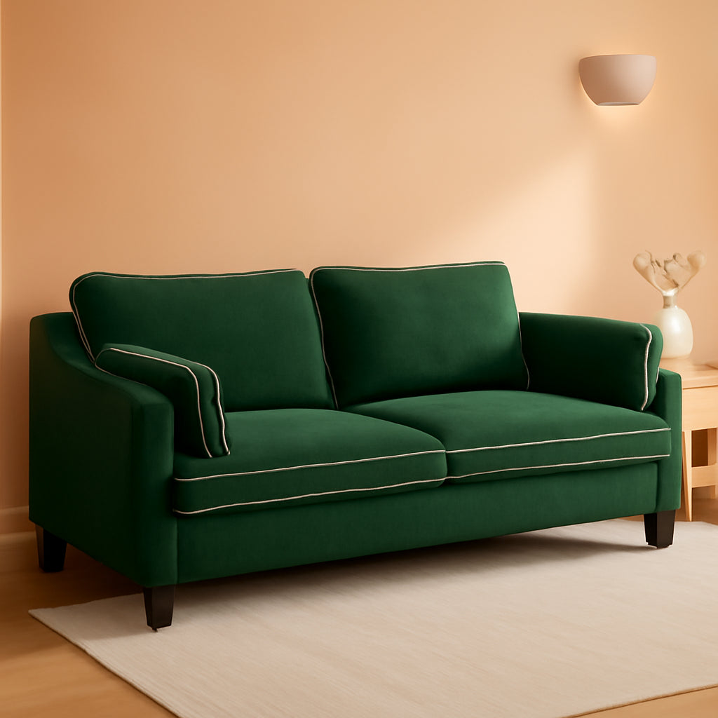 84 Inch Extra Deep Luxuriously Textured Linen Velvet Sofa-0