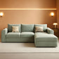 107 Inch Grey Corduroy L Shaped Modular Sleeper Sofa