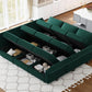 Luxurious Emerald Green Velvet Modular Sleeper Sofa