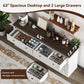 63 Inch Antique White Multipurpose Sideboard Buffet