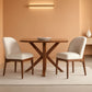 Beige Upholstered Dining Chairs Set With Rubberwood