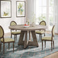 47 Inch Round Farmhouse Dining Table Grey For Four