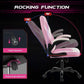 Pink Ergonomic Gaming Desk Chair With Adjustable Armrests
