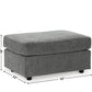 Stairatt Rectangular Gray Upholstered Ottoman Cushioned