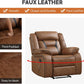 Brown Faux Leather Recliner Sofa Set Luxury Living Room Furniture
