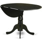 Black Round Dining Table Set 3 Piece Wood Dining Chairs
