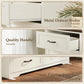 Farmhouse Six Drawer Dresser Walnut Engineered Wood