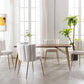 Cream Velvet Upholstered Dining Chairs Goldtone Legs