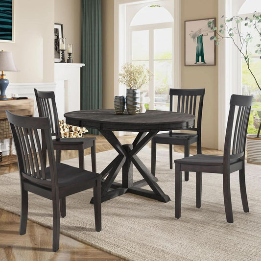 Wooden Windsor Dining Chairs Set Of 6 Dark Brown With Spindle Back