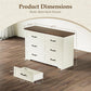 Farmhouse Six Drawer Dresser Walnut Engineered Wood