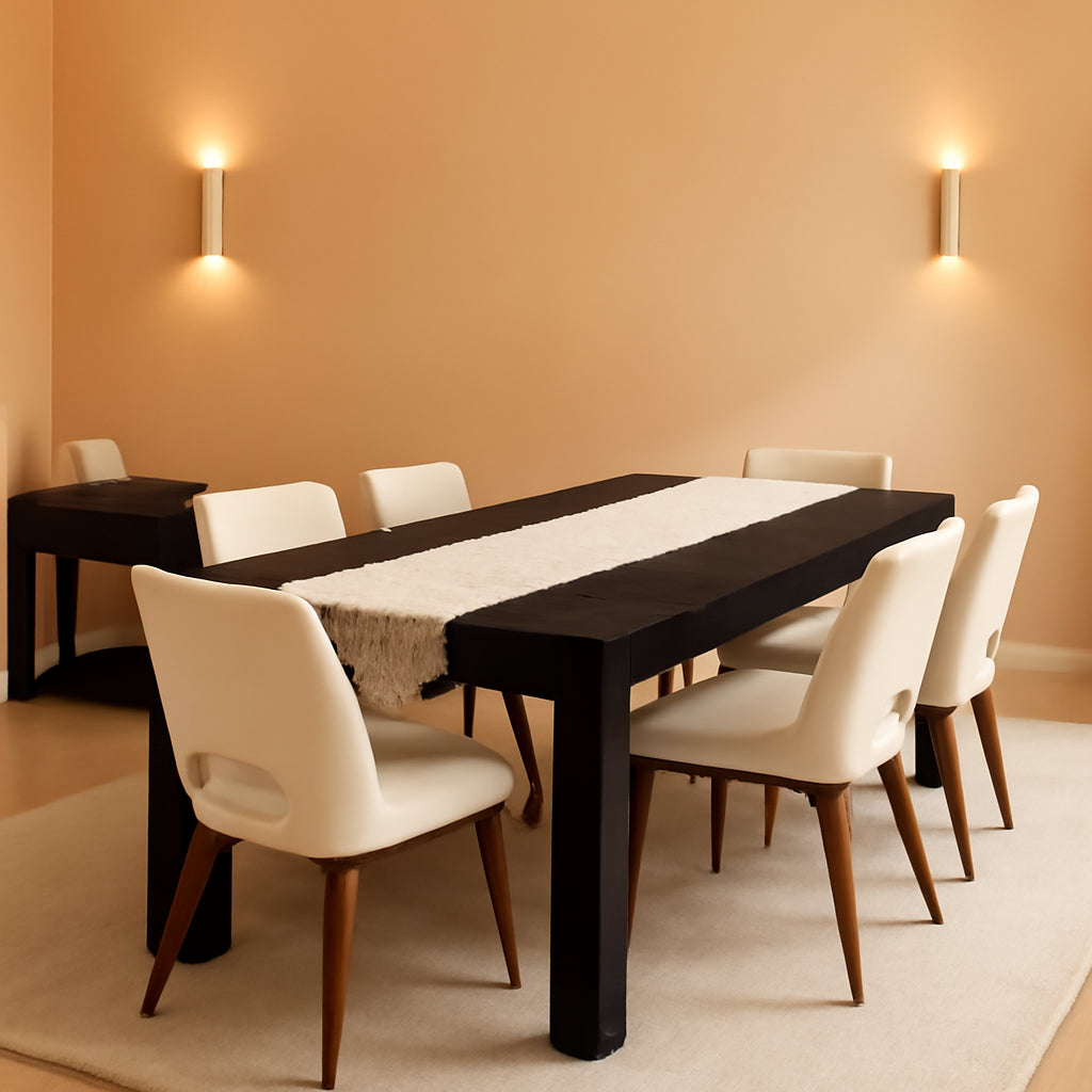 Black Farmhouse Rectangular Dining Table Seating Six-0
