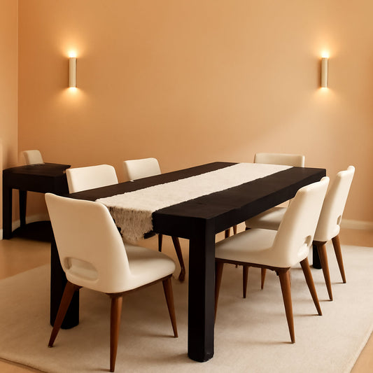 Black Farmhouse Rectangular Dining Table Seating Six-0