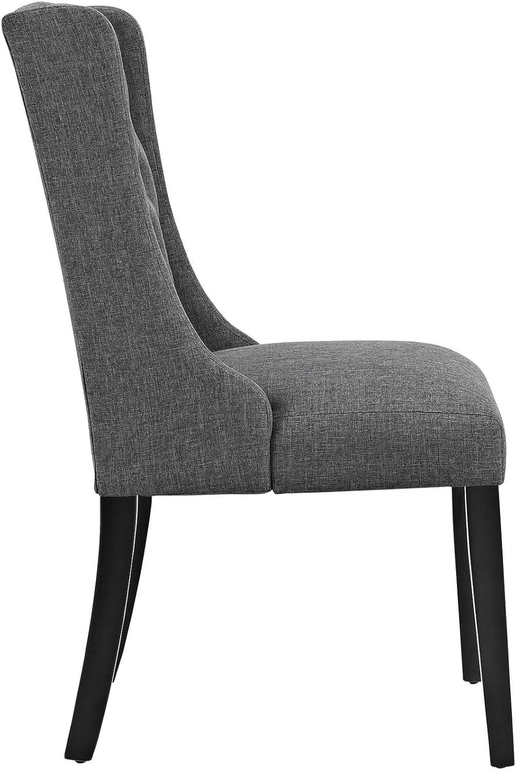 Gray Tufted Upholstered Parsons Dining Chair Contemporary