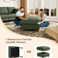 Emerald Corduroy Storage Ottoman 25 Inch Cushioned