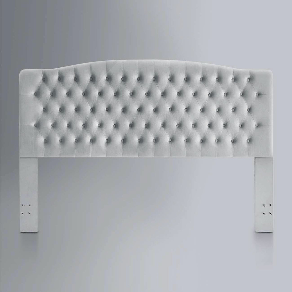 Velvet Tufted King Headboard Stylish Comfortable Gray Design