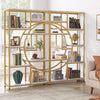 Industrial 5 Tier Etagere Bookcase Gold Frame Shelves