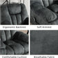 Grey Extra Wide Loveseat Recliner Sofa For Two Cup Holders-2