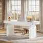 63 Inch White Desk With Drawers Modern Office Desk
