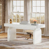63 Inch White Desk With Drawers Modern Office Desk