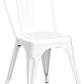 Tolix Style Metal Dining Chair White Stackable Set Of 4
