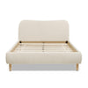 Queen Upholstered Platform Bed With Oatmeal Chenille