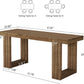 Solid Wood Farmhouse Dining Table Rectangular Brown