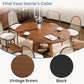 Chestnut Expandable Round Dining Table With Storage