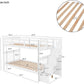 Twin Over Twin Bunk Bed With Stairs Solid Wood White