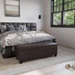 47 Inch DarkBrown Leatherette Storage Ottoman Bench
