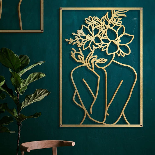 Gold Abstract Minimalist Sculptural Wall Art 17x11.8