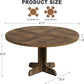 Round Dining Table Forty Seven Inch Dark Walnut Finish