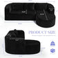 96 Inches Stripe Black PremiumCloudlike Sectional Sofa