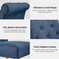 Blue Button Tufted Dining Chairs Set Of 2 With Solid Wood Legs