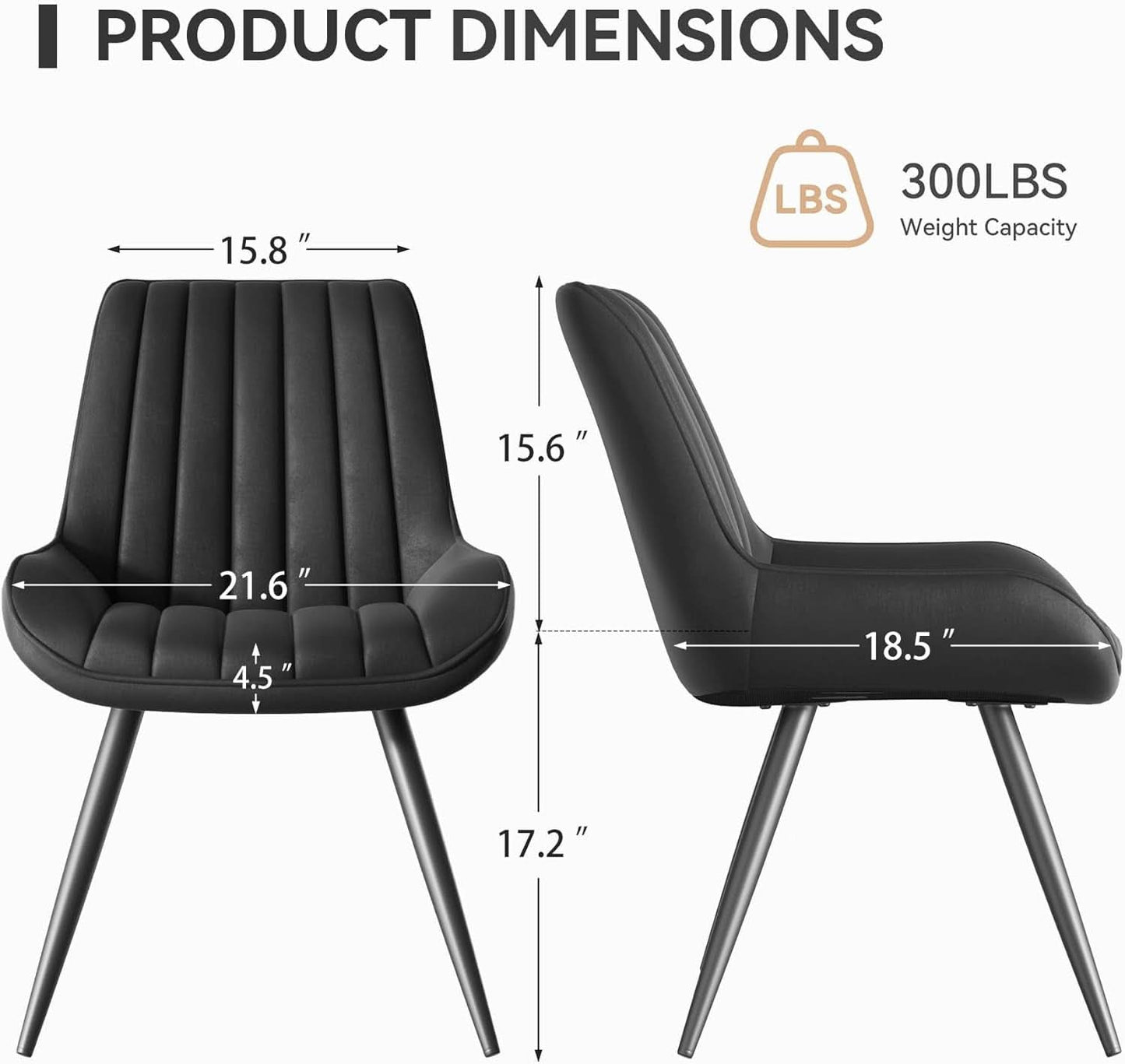 Black Upholstered Dining Chairs With Thick Cushions