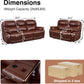Brown Fullgrain Leather Powered Recliner Sofa Unit