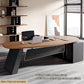 Spacious L Shaped Executive Desk With Side Storage System