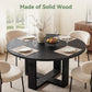 Round Dining Table 47.24 Black Luxurious Solid Wood