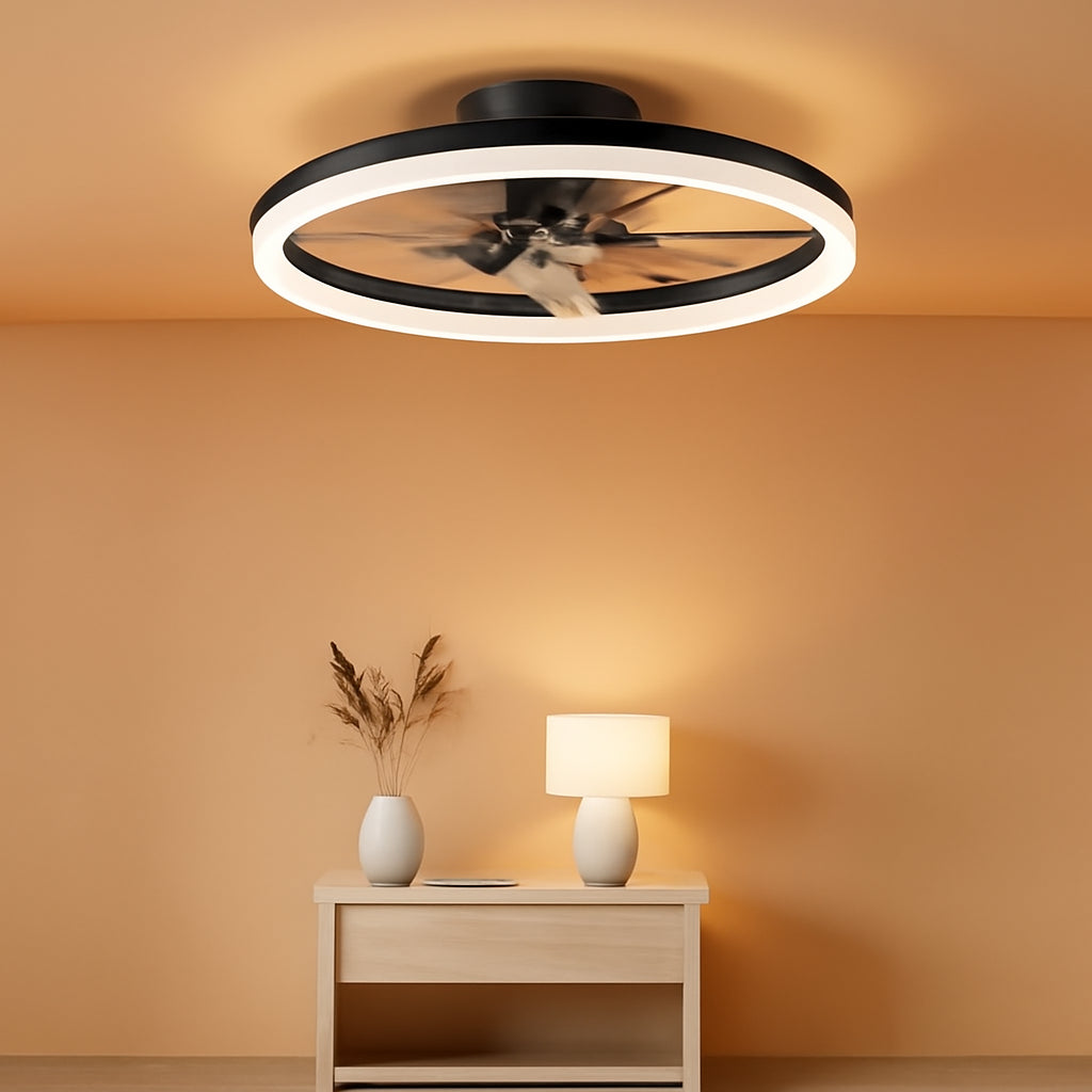 Modern Black Bladeless Ceiling Fan Remote Control