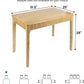 Solid Oak Rectangular Dining Table Contemporary Farmhouse