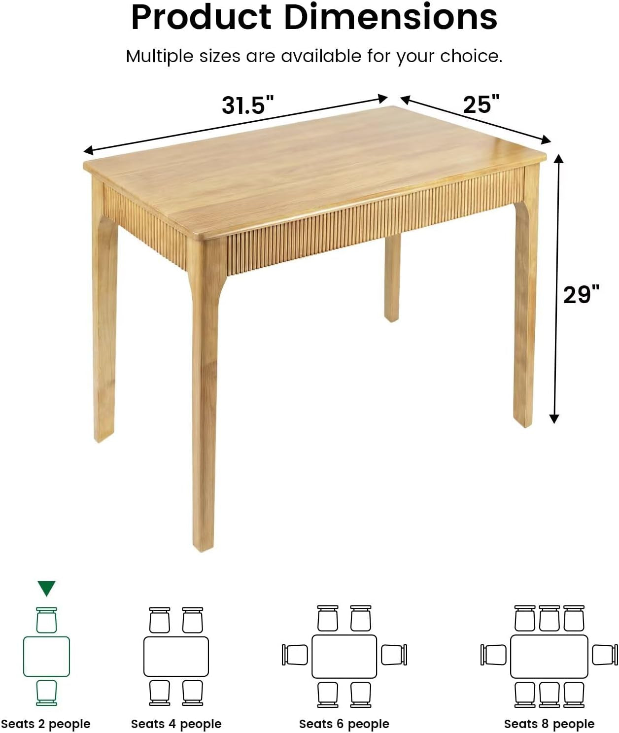 Solid Oak Rectangular Dining Table Contemporary Farmhouse