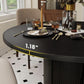 Round Dining Table Featuring Concealed Storage Black