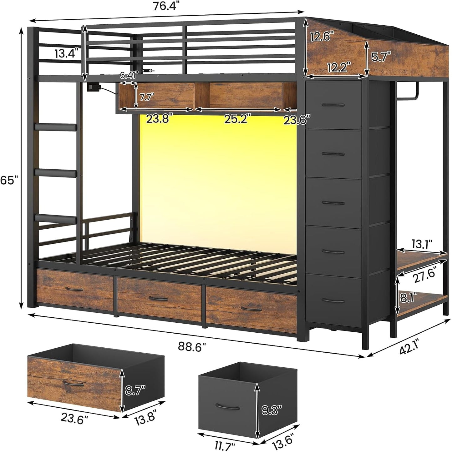 Black Industrial Twin Over Twin Heavy Duty Bunk Bed Outlets