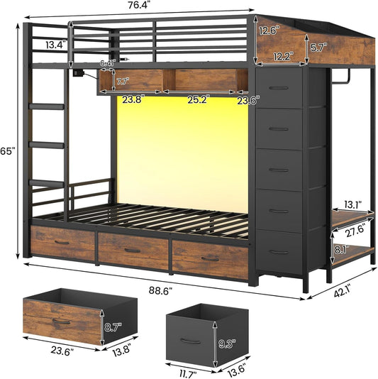 Black Industrial Twin Over Twin Heavy Duty Bunk Bed Outlets