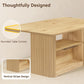 63 Inch Farmhouse Dining Table Storage Compartments