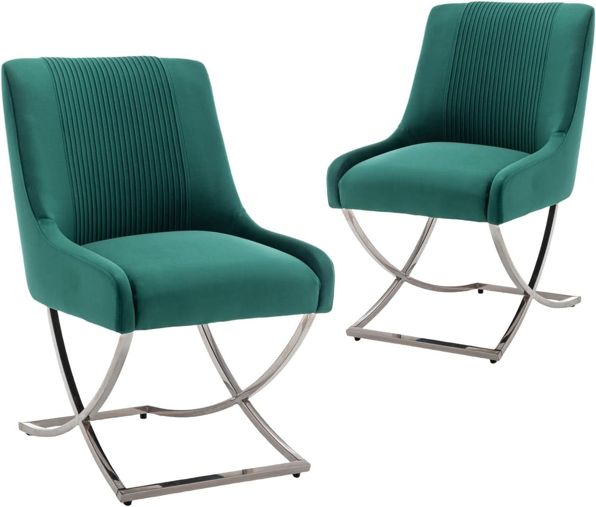 Midnight Emerald Green Tufted Dining Chairs Collection