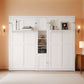 White Twin Murphy Bed With Contemporary Storage Cabinets-0