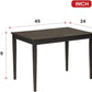 Espresso Finish Rectangular Solid Wood Dining Table Four Seater