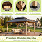 10x12 Wooden Gazebo With Galvanized Rainproof Roof