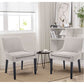 Beige Corduroy Dining Chairs With Wood Legs Set Of 6